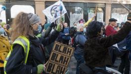 Climate activists rally outside the COP26 climate summit in Glasgow