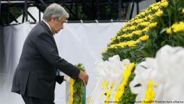 UN Secretary-General Antonio Guterres is only the second UN leader to participate in the annual ceremony on the anniversary of the US dropping the atomic bomb at the end of World War II