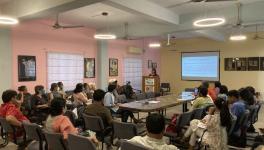  JNU Teachers drew attention to the impact of delay in admissions on the academic rigour. Image clicked by Ronak Chhabra