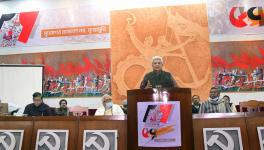 Prakash Karat speaking in the programme