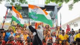 Supporters during Congress party’s celebrations after their win in the Karnataka assembly elections.