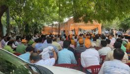 Adhoc teachers protesting in Lucknow 