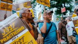 UPS Teamsters at a practice picket in Manhattan, New York (Photo: Wyatt Souers/Party for Socialism and Liberation)