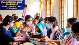 Health workers at a control room set up amid Nipah virus outbreak in Kerala, in Kozhikode, Thursday, Sept. 14, 2023. 