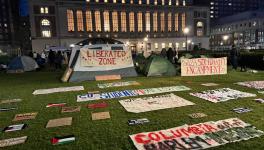 Columbia students stage outdoor occupation at 4 a.m. on April 17