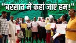 Displaced after demolition, people in Delhi’s Lohar Basti protested outside the DUSIB office demanding rehabilitation.