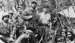 Fidel Castro in the Sierra Maestra with Guillermo García, Ernesto "Che" Guevara, Universo Sánchez, Raúl Castro, Crescentio Pérez, Jorge Sotus, and Juan Almeida. Photo: Wikimedia Commons