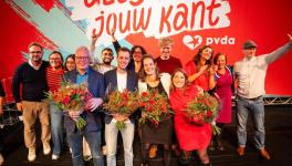 PVDA Antwerp candidates during election night. Source: PTB-PVDA/Facebook