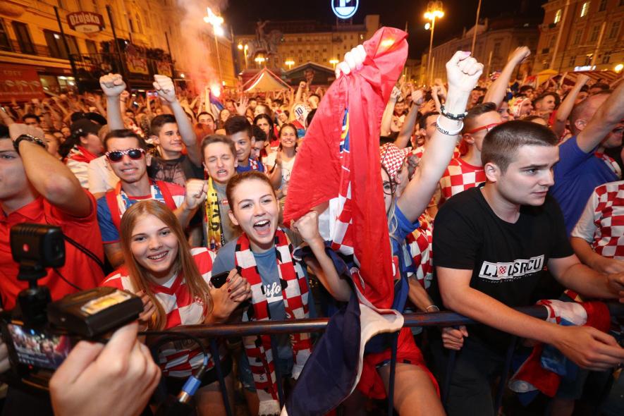 Croatia football team fans in Zagreb