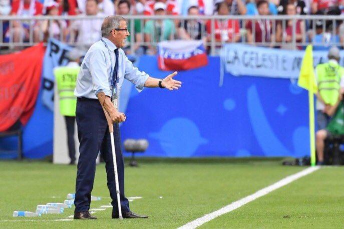 Uruguay football team Oscar Tabarez at FIFA World Cup,