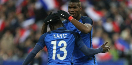 Paul Pogba and N'Golo Kante at FIFA World Cup