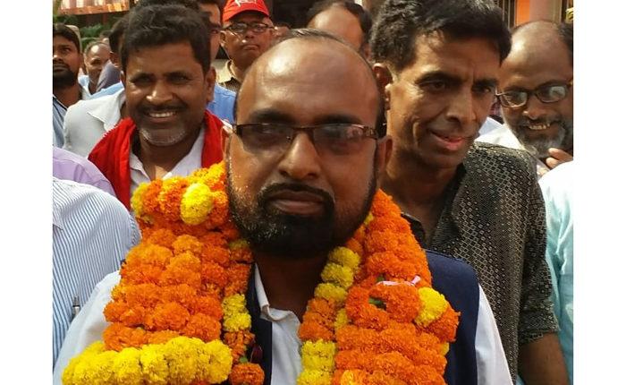 CPI (ML)'s Rajkumar Yadav after filing his nominations for Koderma Lok Sabha constituency