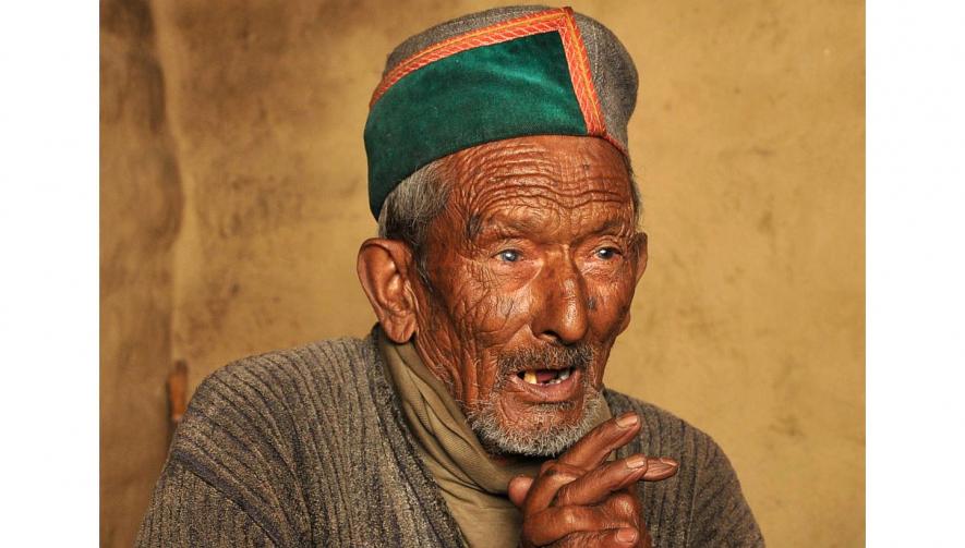 First voter of independent India Shyam Saran Negi of Kinnaur, Himachal Pradesh.