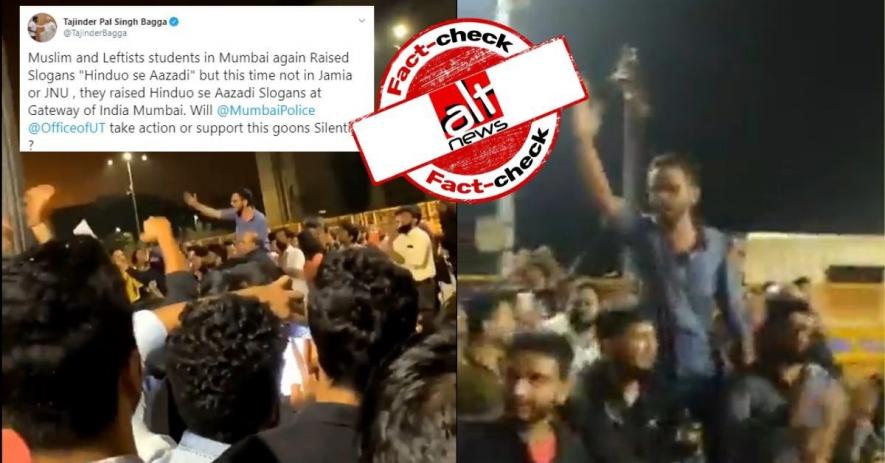 No, Umar Khalid did not raise “Hinduo se azadi” slogan at Gateway of India, Mumbai