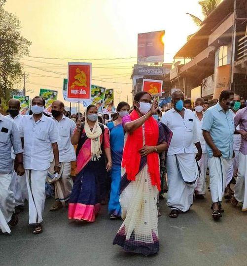 Shailaja teacher at Mattannur on Friday