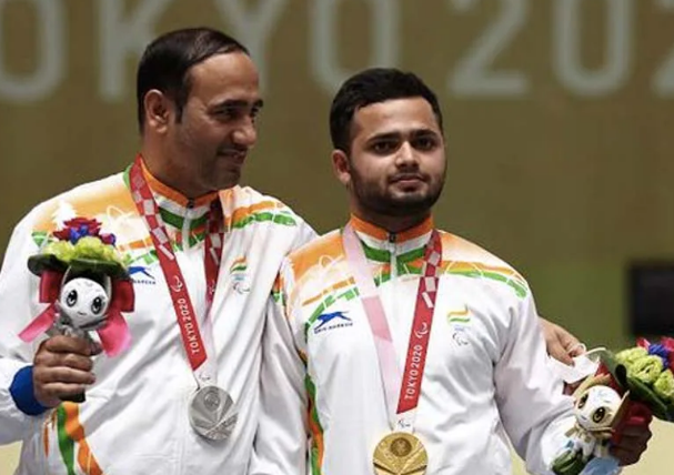 singhraj adhana and Manish narwal at Tokyo Paralympics