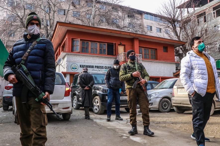 Scenes from the Kashmir press club today. 