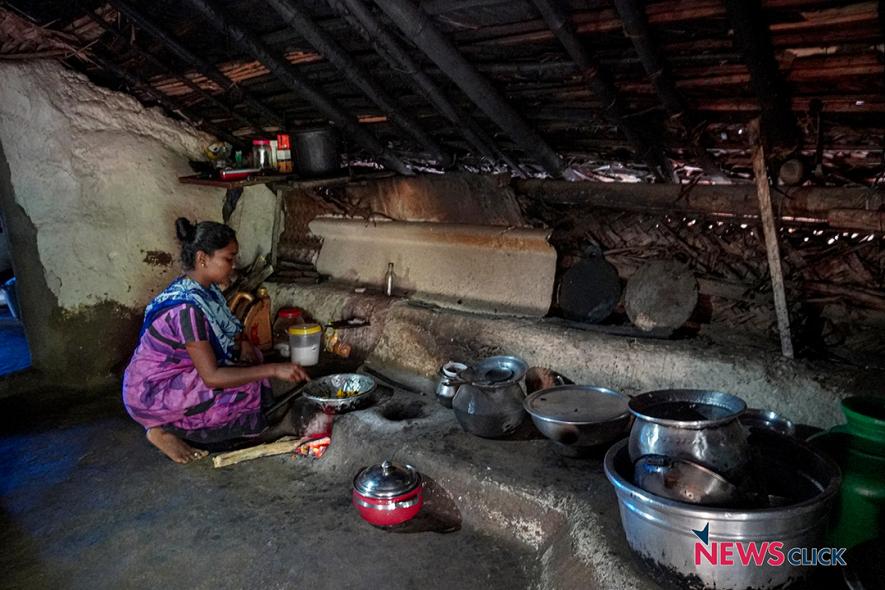 The hut of a Malasar family at Navamalai.