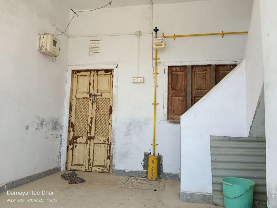 One of many homes of Muslims in Shakkarpur who have fled with family