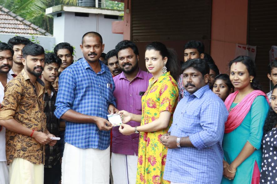 Laya Maria Jaison receiving DYFI membership in 2019