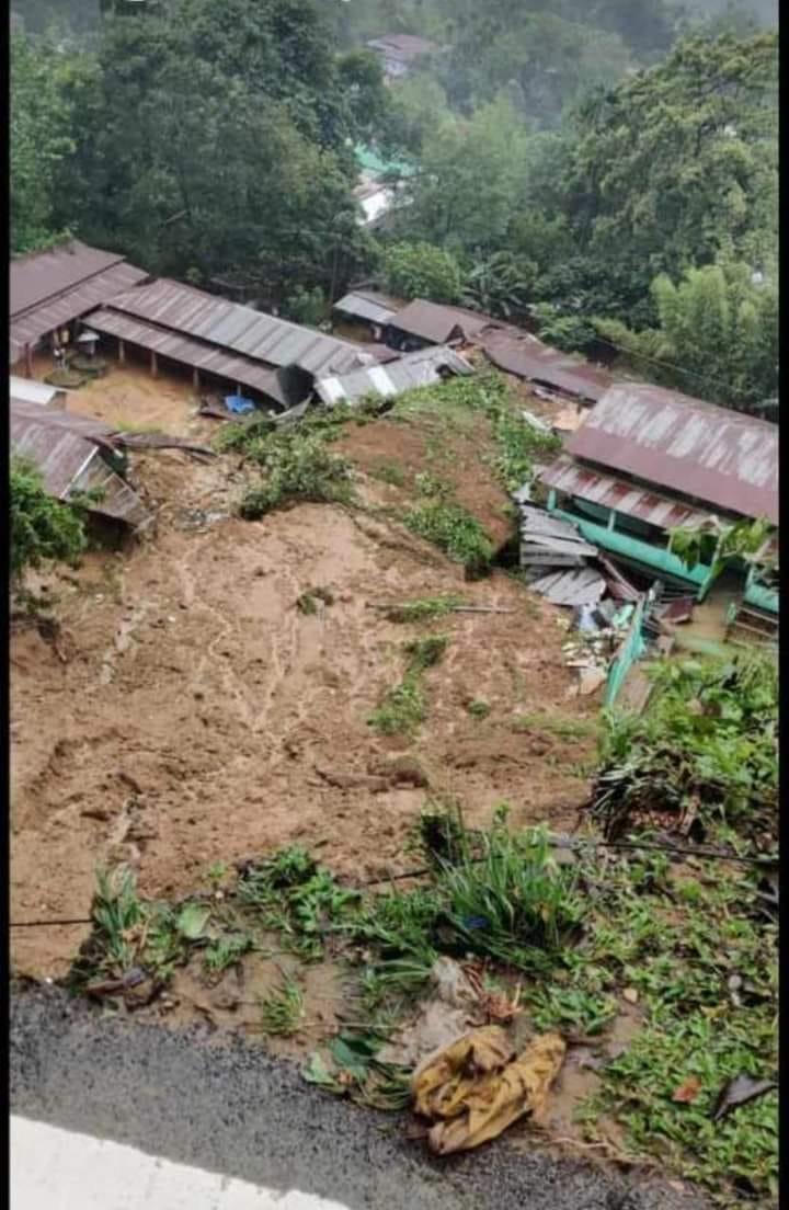 Impact of the landslides destroyed houses.