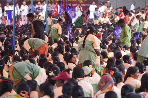 The strike was organised by AICCTU and the Federation of Pourakarmika Associations of Karnataka. It was supported by leaders of various organisations like CITU, Dalitha Sangharsha Samiti (DSS), the Bahujan Samaj Party (BSP), students and activists.