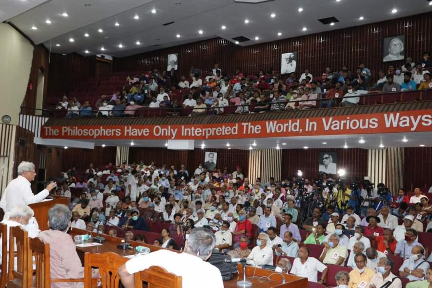 Sitaram yechury speaking at jb s birth anniversary at pdg auditorium