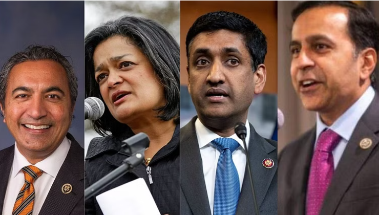 Congress members Pramila Jayapal, Raja Krishnamoorthi, Ro Khanna and Ami Bera.