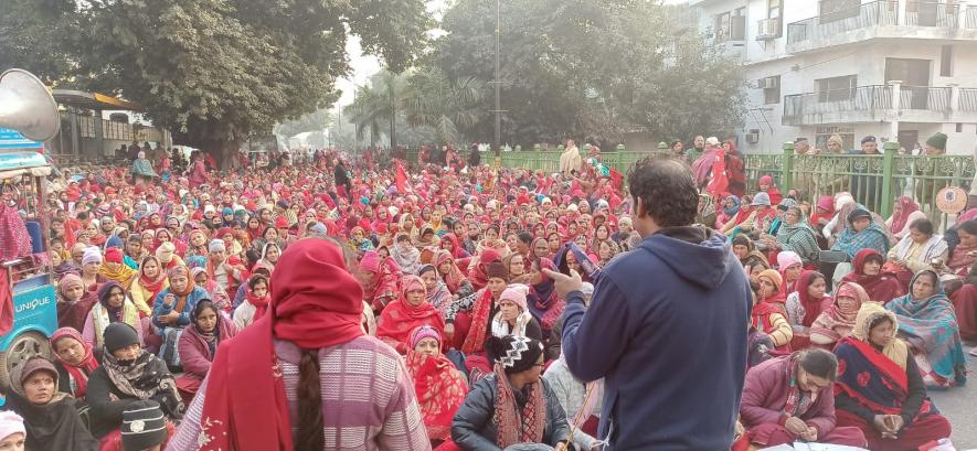 Call for march was given by Asha Workers Union, Haryana- affiliated with the Centre of Indian Trade Unions (CITU)