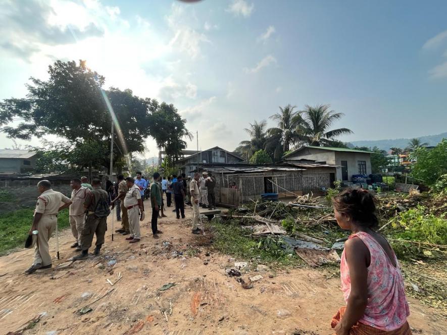 The homeless residents after their houses were demolished.