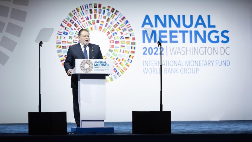 Hassan Abdalla, Governor of the Central Bank of Egypt, addressing the IMF's annual meeting in October 2022. Photo: World Bank