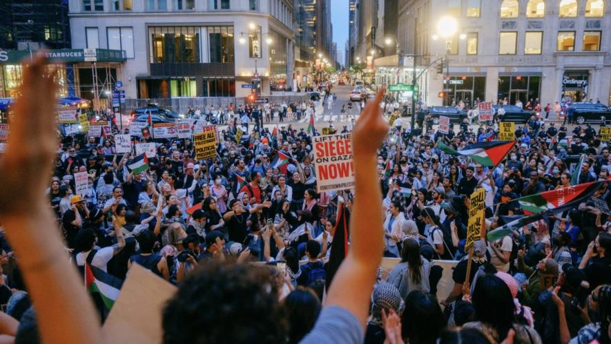 Protest against the attacks on Rafah in New York City. Photo: Wyatt Souers / ANSWER Coalition