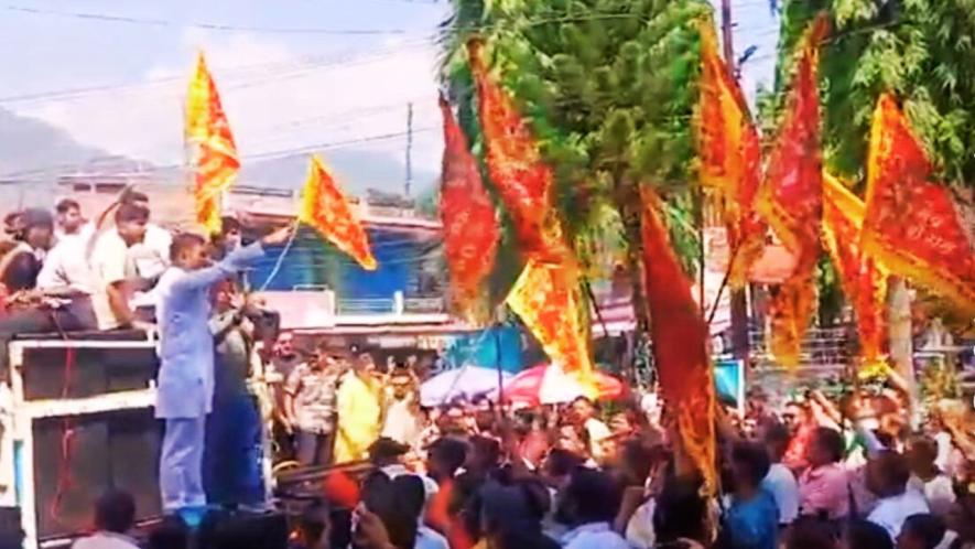 The "Chetna and Chetavani" rally in Srinagar Garhwal on Thursday, where Lakhpat Bhandari, a BJP leader, made a hate speech.