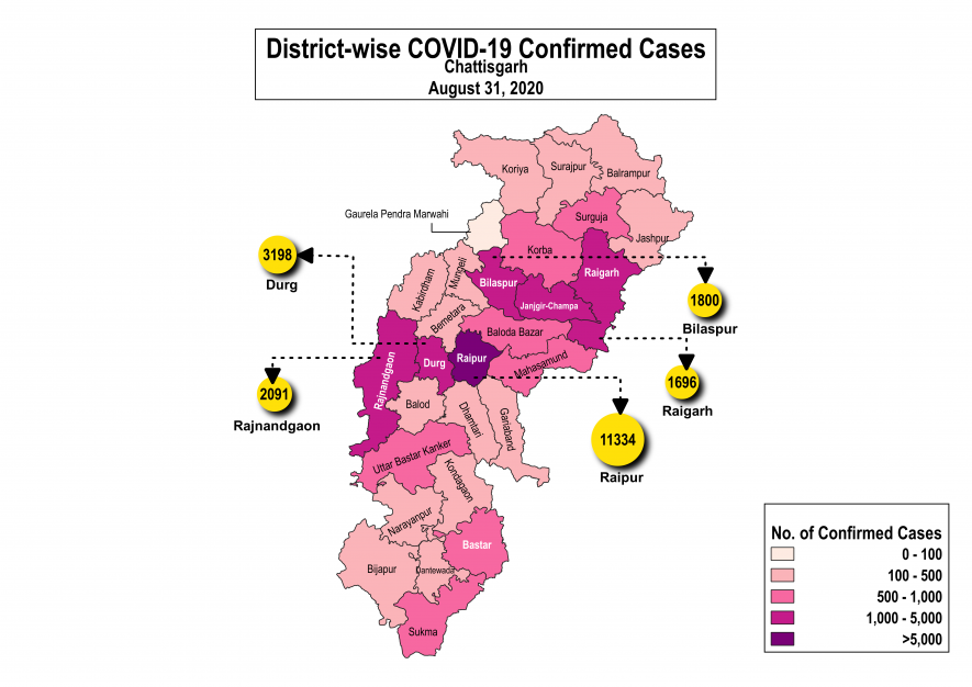 Chhattisgarh Confirmed Map